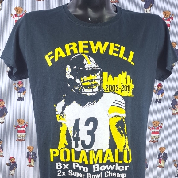 Troy Palamalu farwell graphic black & yellow Women's 2XL rap tee style t-shirt - Picture 1 of 5